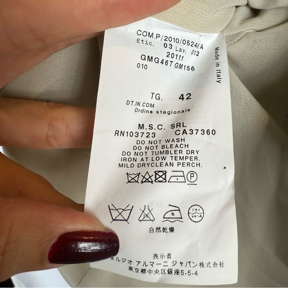 Armani Collezioni Womens 6 Tweed Linen Blend Blazer Cream Black Classic,Career - Picture 9 of 14